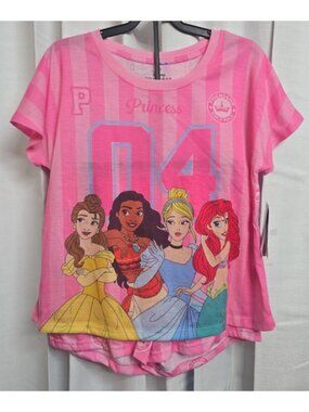 Disney Princess Girl's Pajamas Size Large (10/12) Pink Stripes Pajama Shorts